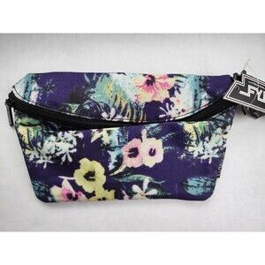 NWT Fydelity Ultra-Slim Adjustable Crossbody Fanny Pack Blue Floral